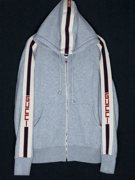 gucci stripe zip up sweatshirt size|GUCCI Logo.